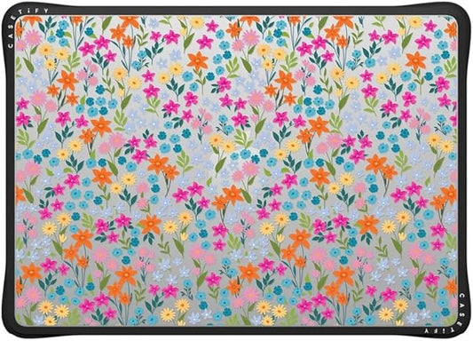 CASETiFY Impact MacBook Air 13.6" (M2-M4) Case [Cushioned Impact Corners/Scratch-Resistant/Anti-Slip Grip] - Petit Floral Transparent - Clear Black