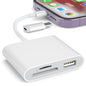 SD Card Reader for iPhone, Memory Card Reader with USB-C to Light-ning Adapter Plug and Play Trail Game Camera Micro SD Card Viewer Support SD/TF Card and USB for iPad No App Required (Black)