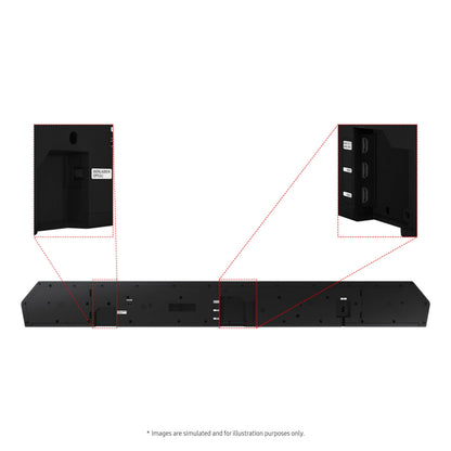 SAMSUNG Q990D 11.1.4ch Soundbar w/Wireless Dolby Atmos Audio, Rear Speaker Included, Q-Symphony, SpaceFit Sound Pro, Adaptive Sound, Game Mode Pro with Alexa Built-in, HW-Q990D/ZA