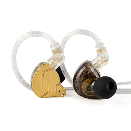 KZ ZSN PRO X in Ear Monitor Headphones Gaming Earbuds, High Fidelity Wired Earbuds, Hybrid Dual Driver IEMS Earphones with 1BA 1DD Detachable Tangle-Free Cable for Computer Tablet (Gold, Without Mic)