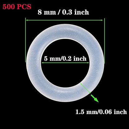 Silicone 500PCS 40A Clear Universal O-Ring Switch Dampeners Keycap Sealing Gasket Washer (Better Than Rubber) for Cherry MX Switch Keyboard and Mechanical Keyboard Keys Dampers