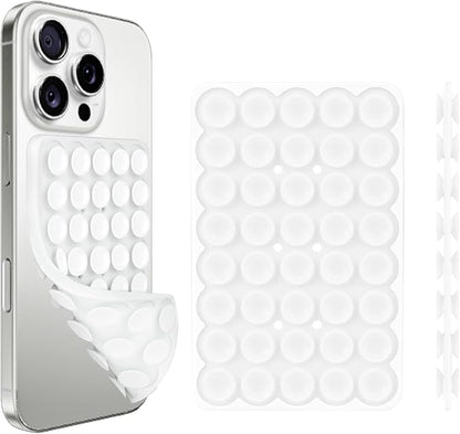 1 Pack Silicone Suction Cup Phone Case Mount Double Sided, Phone Accessories Hands-Free Strong Grip Holder for Selfies and Videos, Silicon Phone Stand Sticky for iPhone and Android Transparent