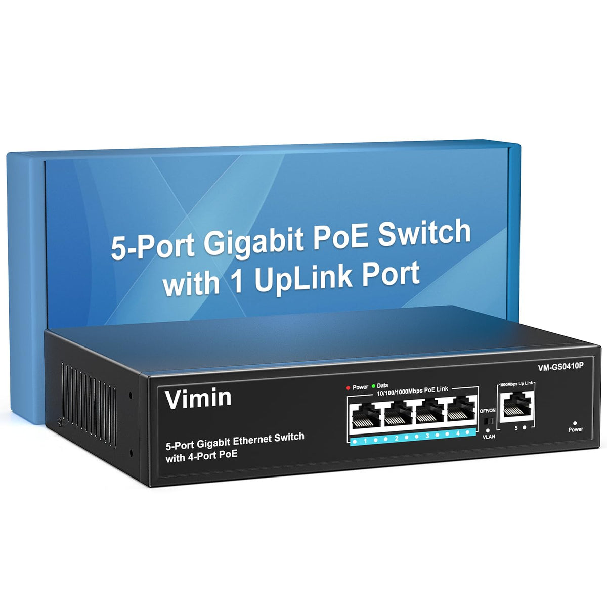 48-Port Gigabit PoE Switch Unmanaged Plug & Play IEEE802.3af/at PoE @400W