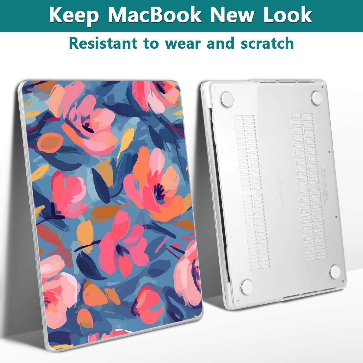 Teryeefi for M4 M5 MacBook Pro 14 inch Case 2025 2024 2023 2021 (M3 A2918 A2992 M2 A2779 M1 A2442 Pro/Max), Laptop Hard Shell Cover + Keyboard Cover for 14 inch Mac Pro, Abstract Pink Flower