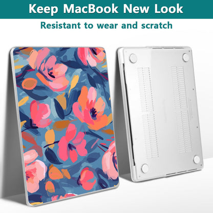 Teryeefi for M4 M5 MacBook Pro 14 inch Case 2025 2024 2023 2021 (M3 A2918 A2992 M2 A2779 M1 A2442 Pro/Max), Laptop Hard Shell Cover + Keyboard Cover for 14 inch Mac Pro, Abstract Pink Flower