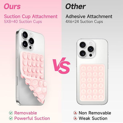 Silicone Suction Cup Phone Case Mount Double Sided, Phone Accessories Hands-Free Strong Grip Holder for Selfies and Videos, Silicon Phone Stand for iPhone and Android Purple