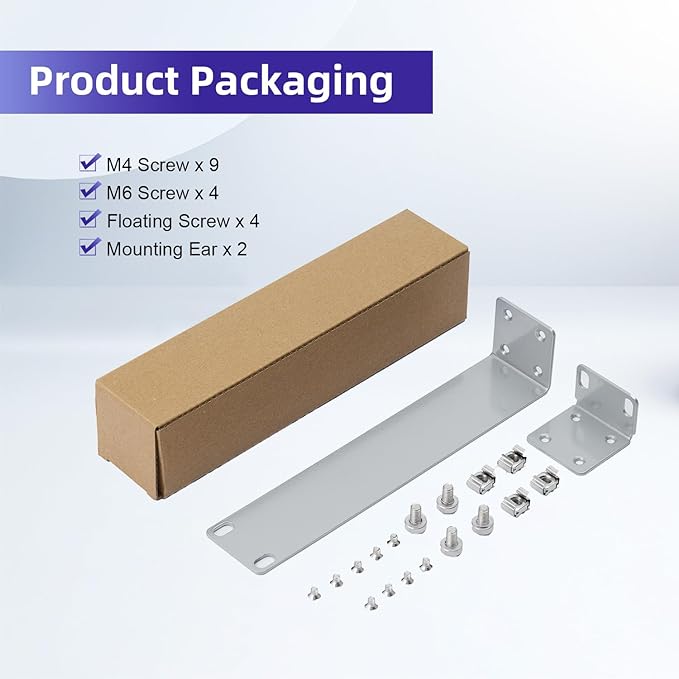 Rack Mount Kit for Ubiquiti Switch, 1U Rack Ears for EdgeSwitch ES-8-150W Switch 8 Port and for US-8-150W UniFi Switch 8 Port