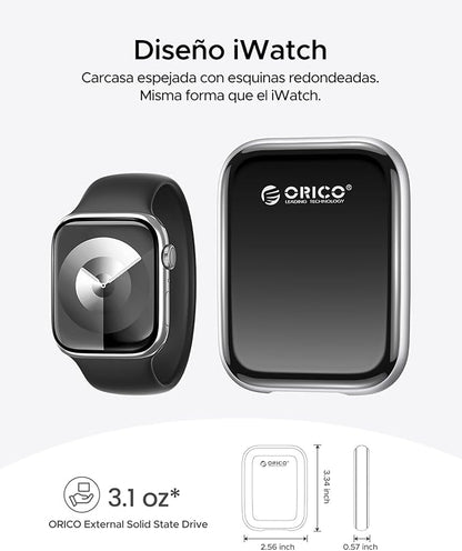 ORICO 512GB External SSD Up to 2000MB/s Portable Solid State Drive, USB 3.2 Gen 2x2 20Gbps with 2 in 1 USB C Cable, Compatibility with MacBook, iPad, iPhone 15, PSSD - A20