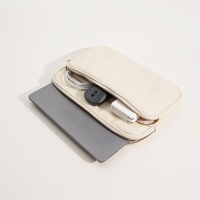 Laptop Sleeve Bag 15 Inch Compatible with MacBook Air 15, MacBook Pro 15 A1990 A1707, Surface Laptop 15, New Dell XPS 15 Color Cream