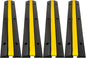 CXRCY Cable Protector Ramp 4 Pack of 1-Channel Rubber Hose Ramp, 22046Lbs Capacity Heavy Duty Speed Bumps Hose Cord Protector Ramps for Driveway&Outdoor/Wire/Hose/Pipe Hider
