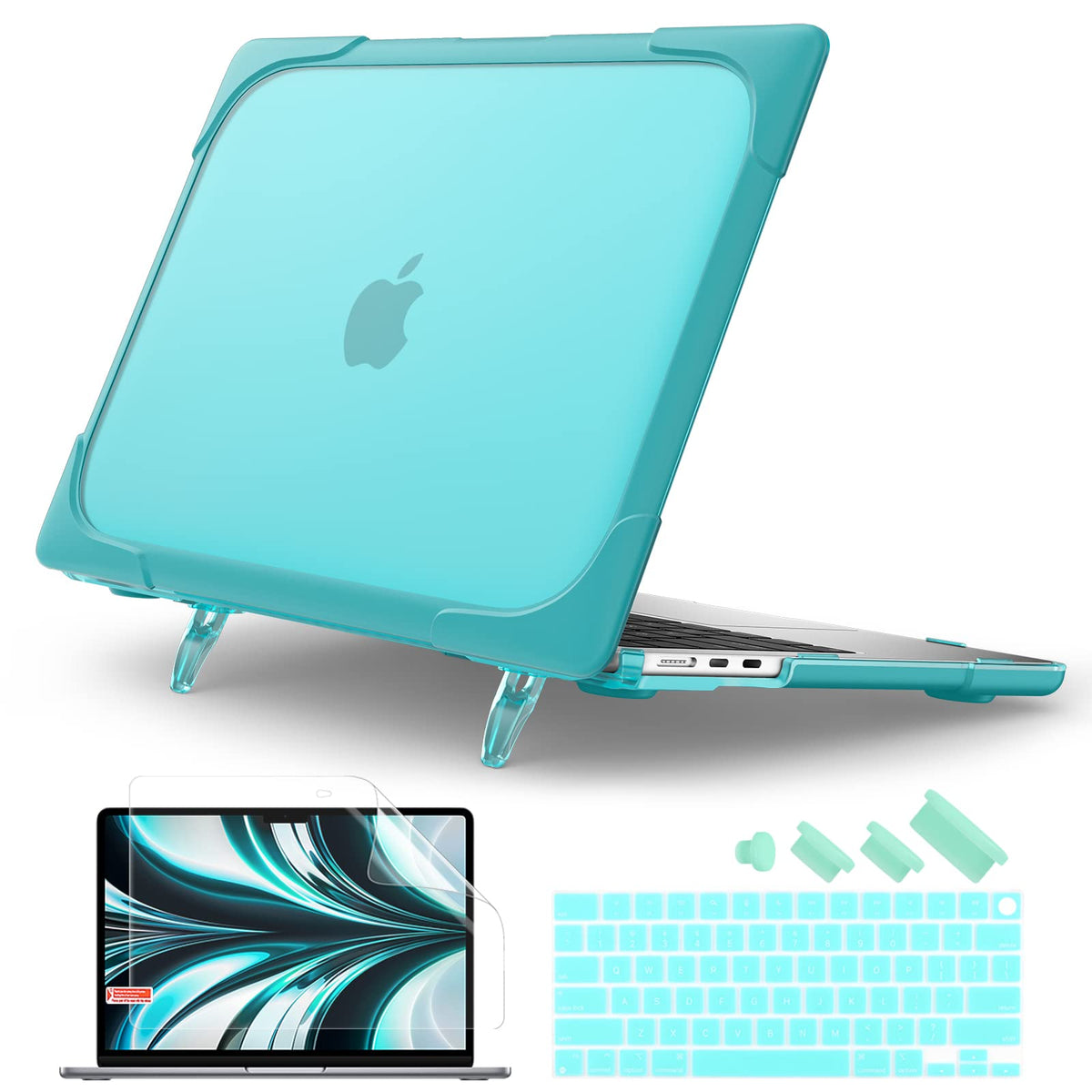 Batianda Heavy Duty Case for MacBook Air 13.6 inch with Stand,Lavender Grey