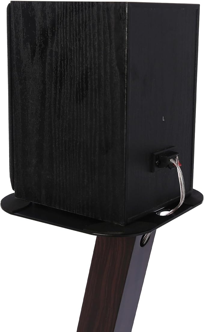 EXIMUS One Pair Fixed Height Universal Speaker Floor Stands - Espresso - 610 Series