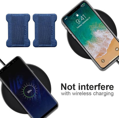 Universal Phone Grip for Smartphones - Phone Holder for Hand -Wireless Charging Compatible (Dark Blue) - 2Pack