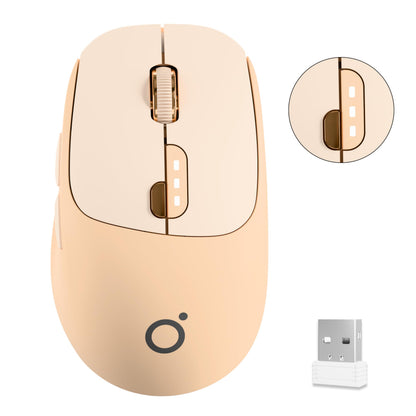 SEUNKWANG Dual-Mode Wireless Mouse with Visible Battery Indicator, Silent Rechargeable Bluetooth & 2.4G Computer Mouse, 1600 DPI, One-Click Desktop Privacy Key, Portable Mice for Laptop/PC/Mac - Pink