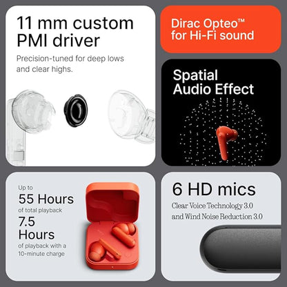 CMF Buds 2 Wireless Earbuds, 2025New Bluetooth Headphones with 48dB Hybrid ANC, Ultra Bass Technology Active Noise Cancellation Earphones, 55H Playtime, 6HD Mics, ChatGPT Integration Dark Grey
