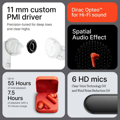 CMF By Nothing Buds 2 48dB Hybrid ANC True Wireless Earbuds, Strong and Comfort Noise Cancelling, Ultra Bass and Dirac Sound, in-Ear Detection, 55H Playtime, 6ENC Mics, Bluetooth 5.4Light Green