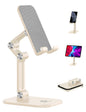 OCYCLONE Phone Stand for Desk, Foldable Cell Phone Stand Holder, Beige