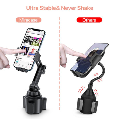 miracase Universal Cup Phone Holder for Car, [Upgraded Version] Adjustable Long Neck Car Cup Holder Phone Mount Cradle Friendly Compatible with iPhone Samsung Google and All Smartphones, Pink