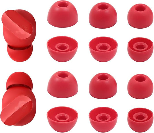 Replacement Silicone Ear Tips for Beats Fit Pro/Studio Buds/Studio Buds+ Headphone, 6 Pairs Earbuds Eartips L/M/S, Eargels Set Fit in Case, Earplug Ear Cap (Red)