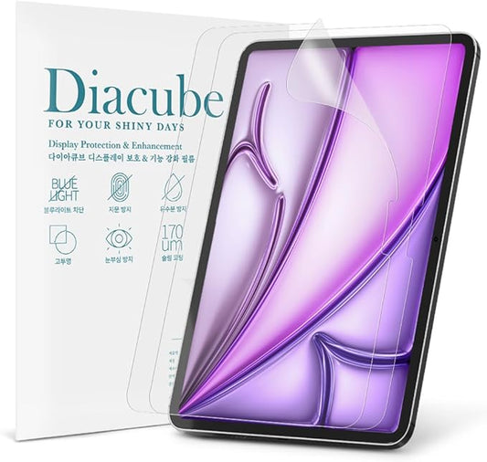 Diacube 2-Pack Anti Glare Screen Protector with Blue Light Filter For iPad Air 13 inch M4/M3/M2 2026/2025/2024 (8th/7th/6th Gen), PET Film, Anti-Fingerprint, High Touch Sensitivity, Easy Installation