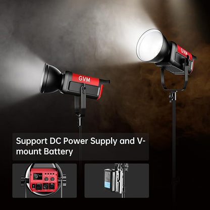 GVM Great Video Maker 200W Video Light Kit, LED Video Light Studio, Bluetooth Mesh Network/DMX Control, 45400lux/1m Continuous Lighting, 12 Lighting Effects, 2700K-6800K
