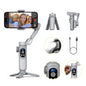 AOCHUAN iPhone Gimbal, 3-Axis Gimbal Stabilizer for Smartphone w/RGB Magnetic Fill Light Portable with Fous/Zoom Wheel for Vlog, Compatible with iPhone 15 Pro Max/Android-Smart X Pro Kit Gray