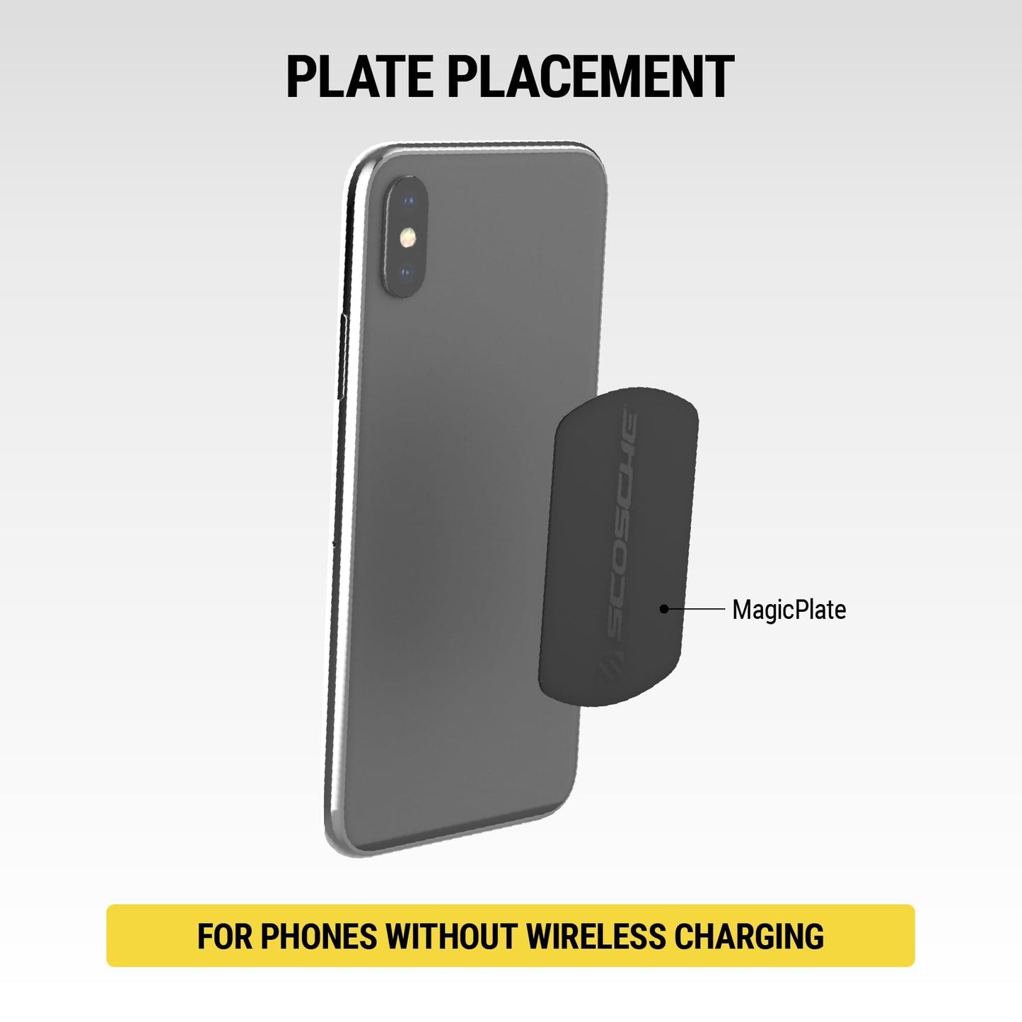 Scosche MPLT54T-2PKBP0 MagicMount Replacement Plate Kit for Magnetic Car Phone Mount Holder, Metal Plates w/Extra Strength Hold for Smartphone, Tablet, Magnet Cell Phone Stand & Phone Case, Pack of 2