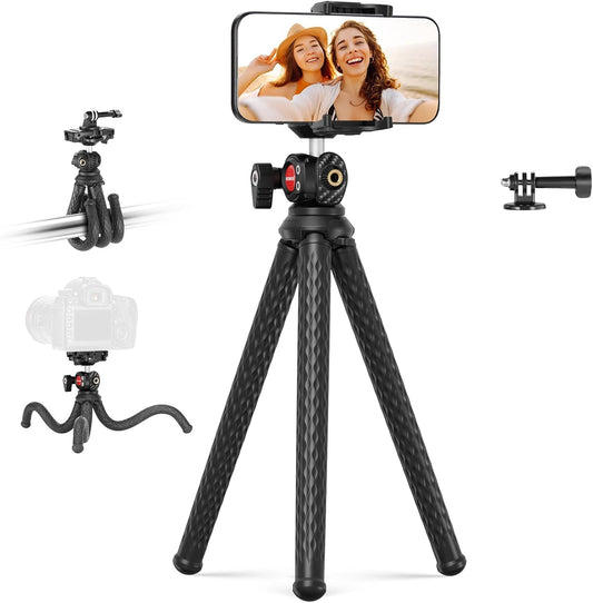 NEEWER Mini Flexible Tripod for iPhone & Camera with Remote/Handle/Phone Holder/Action Camera Adapter, Portable Pocket Desk Tripod for Travel Vlogging Compatible with iPhone GoPro Samsung, TP36