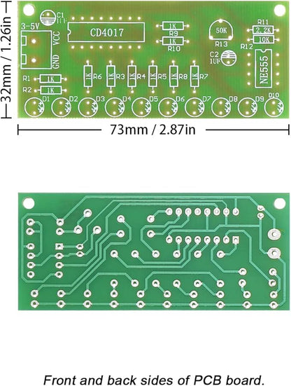 Soldering Practice Kit DIY Plug - in Flowing Water Light Soldering Kit - with CD4017 and NJ5655 - Ideal for Beginners & STEM Education