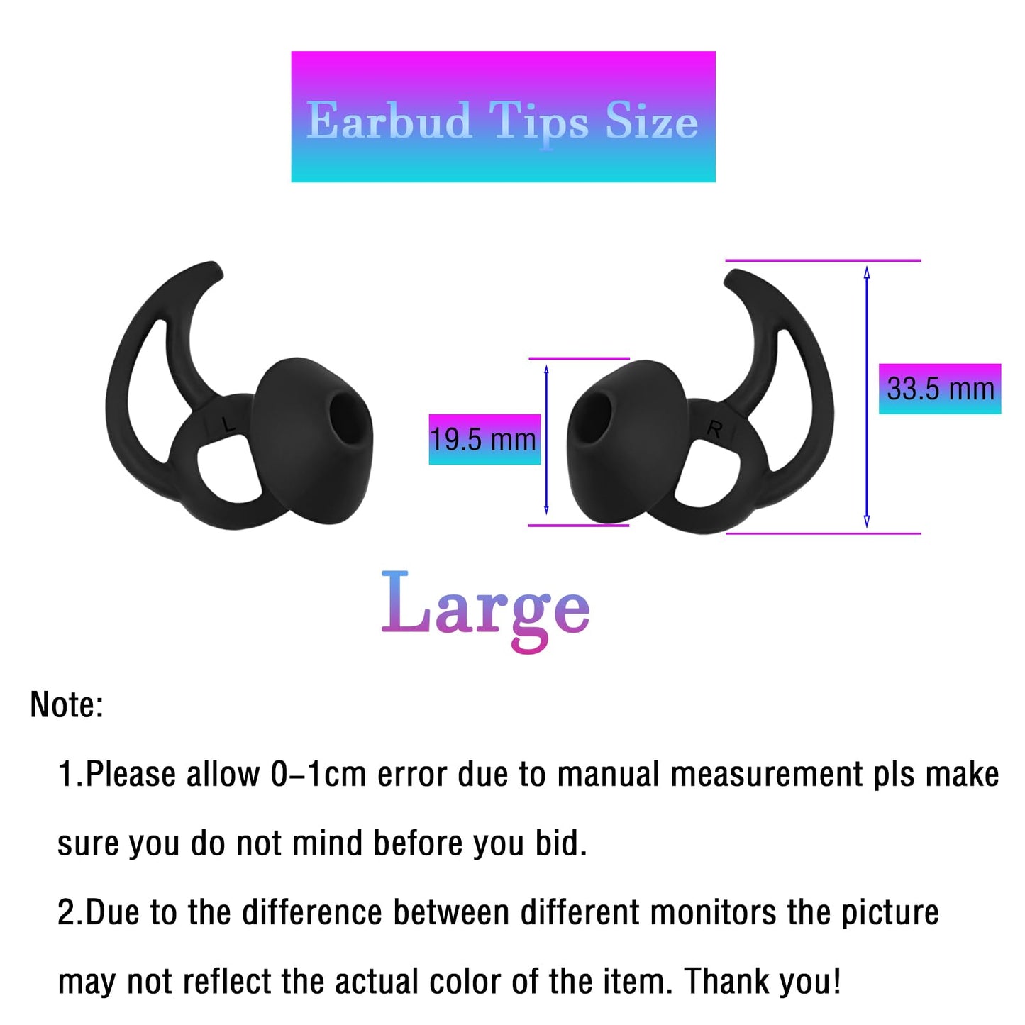 WKYMY Silicone Replacement Earbud Tips Earbud Covers Ear Tips Compatible with Bose Quietcomfort and Sport Headphone Rubber Tips Large 3 Pairs