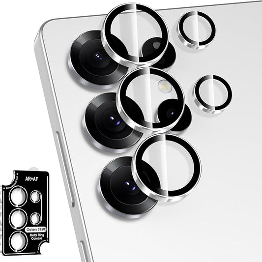 Avocase for Samsung Galaxy S25 Ultra Camera Lens Protector, Individual Metal Ring Tempered Glass Lens Cover, [Strong Adsorption] Scratch Resistant Ultra-Thin HD Clear Lens Cover, 1 Set-Slivery Ring