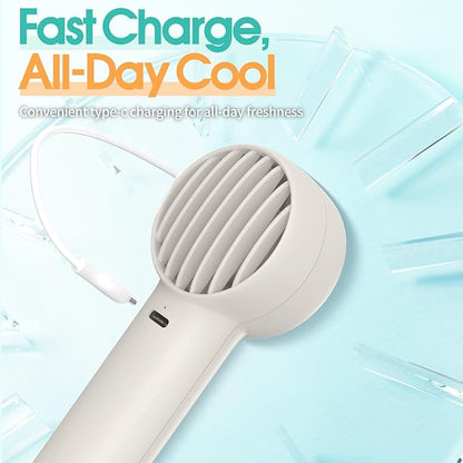 Mini Portable Fan, USB Personal Handheld Fan with 3-Speed Cooling Wind Rechargeable Battery Operated Mini Pocket Design for Desktop/Travel/Outdoor/Vacation/Concerts/Lash Makeup-Grey
