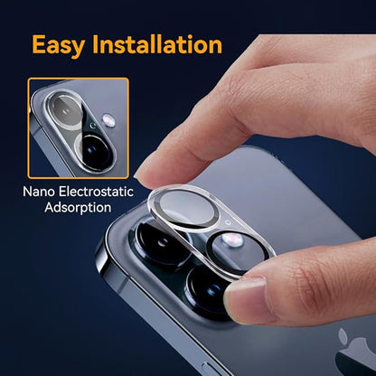 Camera Lens Protector for iPhone 16 6.1" / iPhone 16 plus 6.7",9H Tempered Glass，Ultra HD, Scratch Resistance Easy to Install，Case Friendly，[Does not Affect Night Shots] 3-Pack