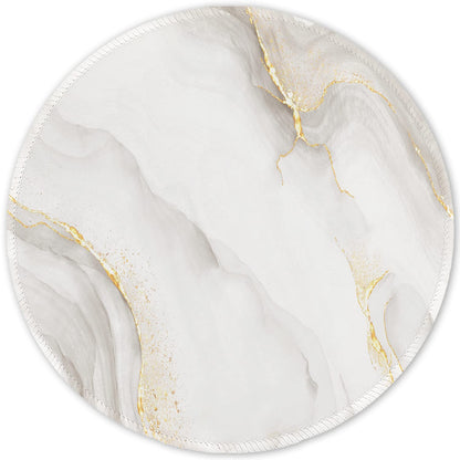 ITNRSIIET Round Mouse Pad with Stitched Edge Premium-Textured Waterproof Non-Slip Rubber Base Desktop Protection Mat Diameter 8.7 inches, Rose Gold Marbling