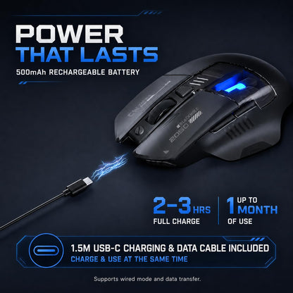 INPHIC A9 V2 Explorer Wireless Gaming Mouse, 12800 DPI Silent Mouse