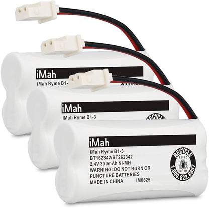 iMah BT162342/BT262342 Cordless Phone Batteries Compatible with VTech CS6409 CS6419 CS6429 CS80100 AT&T CL81101 EL5210 EL52400 Handset Telephone (Pack of 3)