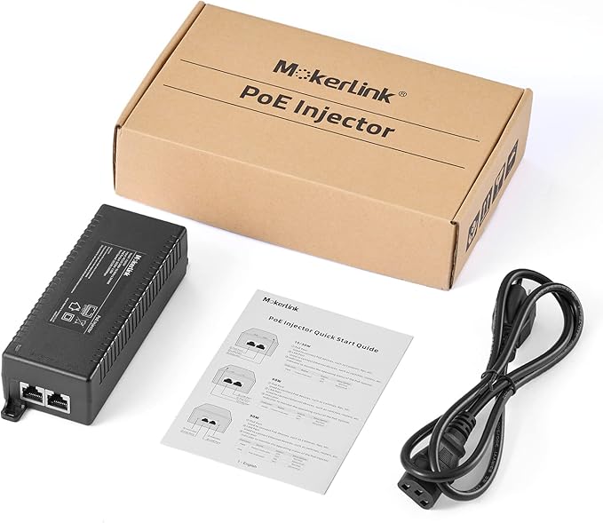 MokerLink Gigabit PoE Injector, 802.3af/at/bt 60W, 10/100/1000Mbps Ethernet, Plug & Play, Distance Up to 100 Meters (328 ft.)