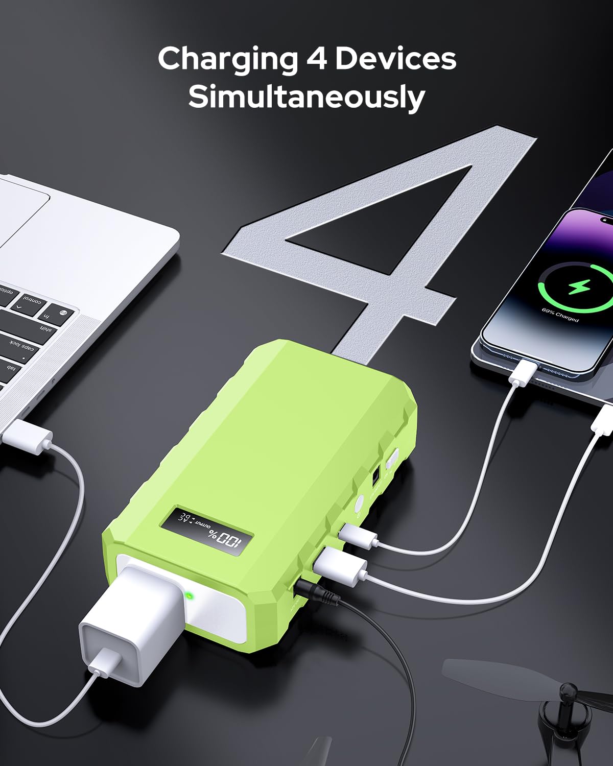Apowking Portable Power Bank with AC Outlet, 65W Portable Laptop Charger