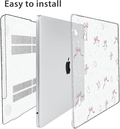 for 2025 2024 2023 2022 MacBook Air 13 inch Case M4 A3240 M3 A3113 M2 A2681 with Touch ID& 13.6" Liquid Retina Display, Plastic Hard Shell&Keyboard Cover&Screen Film&Webcam Cover, Bunny-P