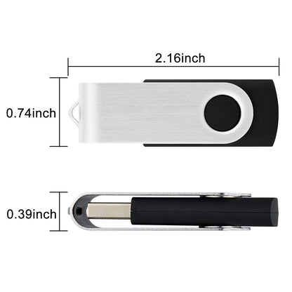 Wholesale 50 Pack 8GB Flash Drive Bulk, KOOTION Thumb Drive Flash Drives 8G Swivel Memory Stick USB 2.0, Black, 50 Pcs