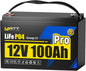 12V 100Ah LiFePO4 Lithium Battery, BCI Group 31,Deep Cycle Up to 15000 Cycles, 110A BMS, Low Temperature Protection, 10 Years Lifespan, Perfect for RV/Home Energy Storage
