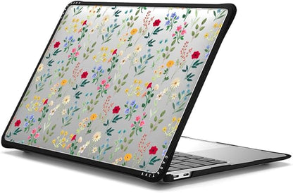CASETiFY Impact MacBook Air 13" (M1/Intel) Case [Cushioned Impact Corners/Scratch-Resistant/Anti-Slip Grip] - Spring Botanicals 2 - Clear Black