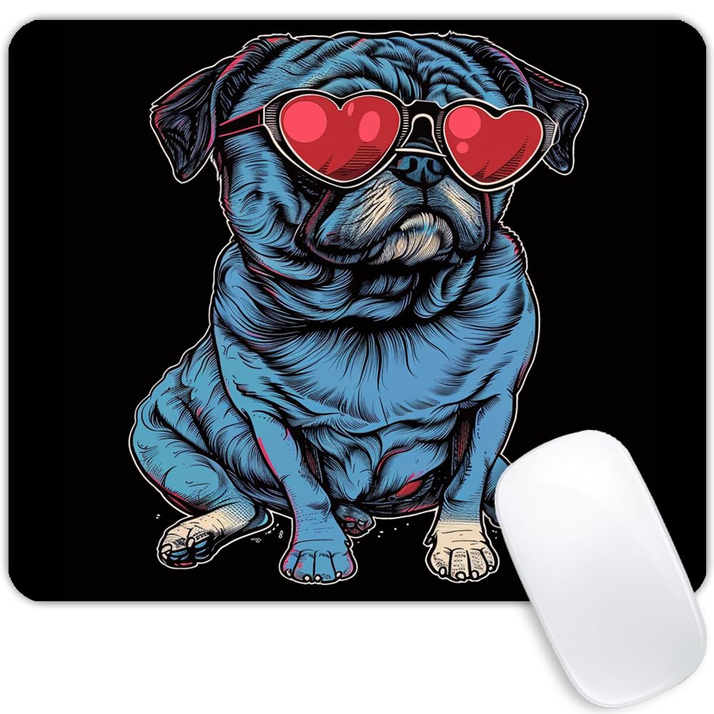 Square Mouse Pad Cool Dog with Sunglasses-1,Gaming Mouse Pads for Desk,Soft Computer Waterproof Non-Slip Mouse Mat