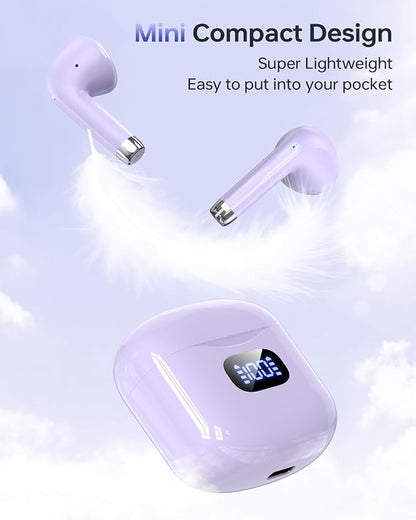 Wireless Earbuds Bluetooth 5.3 Ear Buds, Bluetooth Headphones with LED Display Charging Case, IPX7 Waterproof in-Ear Earphones with Mic for Phone Tablet Sports