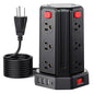 Power Strip 10 Ft Extension Cord with 12 AC Multiple Outlets 4 USB (1 USB C), SMALLRT Power Strip Tower Desktop Charging Station for Home Office College Dorm Essentials