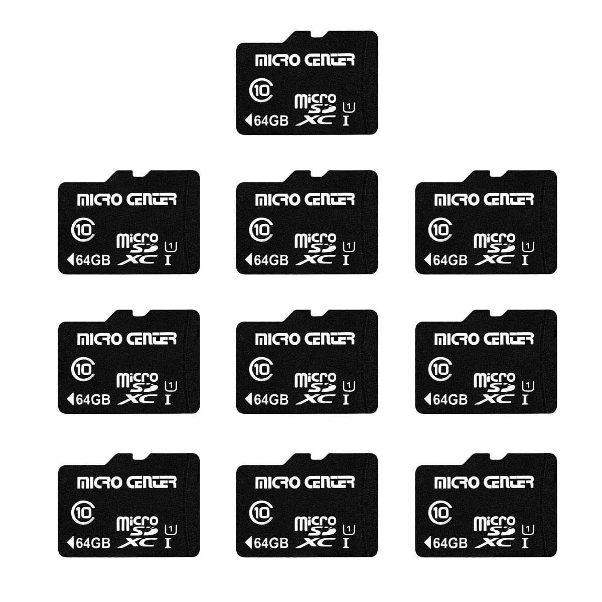 Micro Center 16GB Class 10 MicroSDHC Flash Memory Card with Adapter, 10Pack