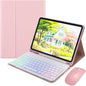 Rainbow Backlit Keyboard Case for iPad Pro 13 inch (M4) 2024 with Mouse and 7 Colors RGB Colorful Backlight Magnetic Detachable Bluetooth Keyboard Cover,Pink