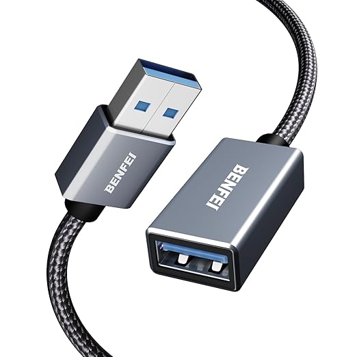 BENFEI USB 3.0 Extension Cable 16 Feet, Nylon Braided Compatible with Webcam, Camera, Phone, USB hub, Mouse, Keyboard, Printer, Hard Drive, Headset