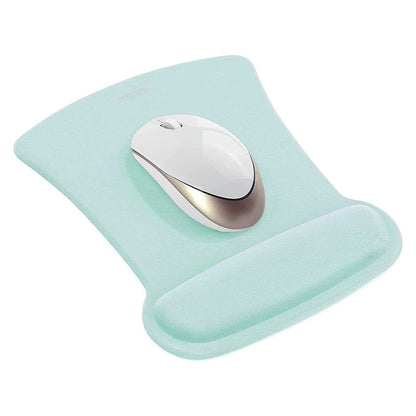 MOSISO Wrist Rest Support for Mouse Pad & Keyboard Set, Ergonomic Mousepad Non-Slip Base Home/Office Pain Relief & Easy Typing Cushion with Neoprene Cloth & Raised Memory Foam, Mint Green