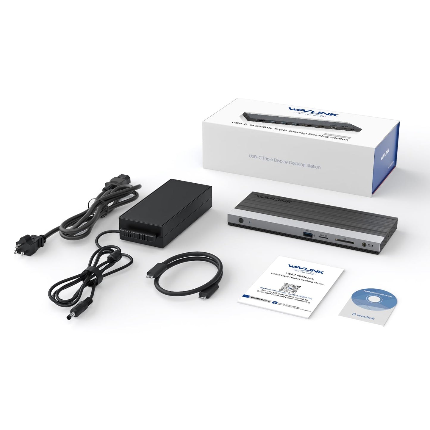 WAVLINK USB C Docking Station 3 Monitor with 100W PD, USB-C Laptop Dock Triple Display for Dell Hp Lenovo Windows, Type C Adapter Hub - Dual HDMI, DisplayPort, Ethernet, 4 USB3.0, SD/TF Slot, Audio